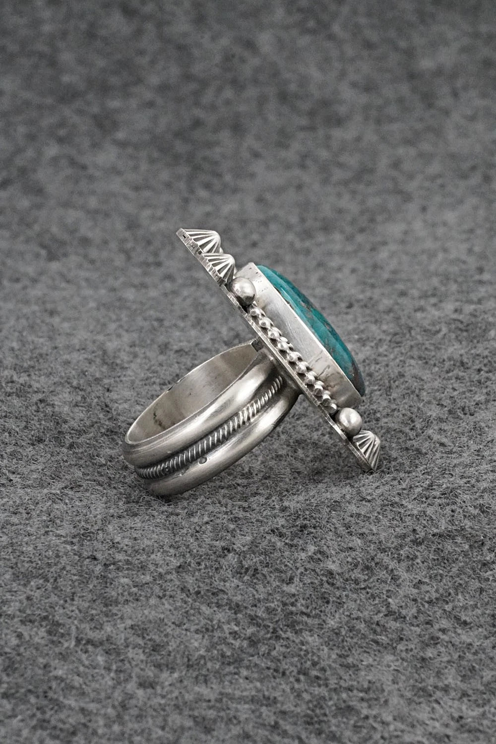 Turquoise & Sterling Silver Ring - Michael Calladitto - Size 8.5