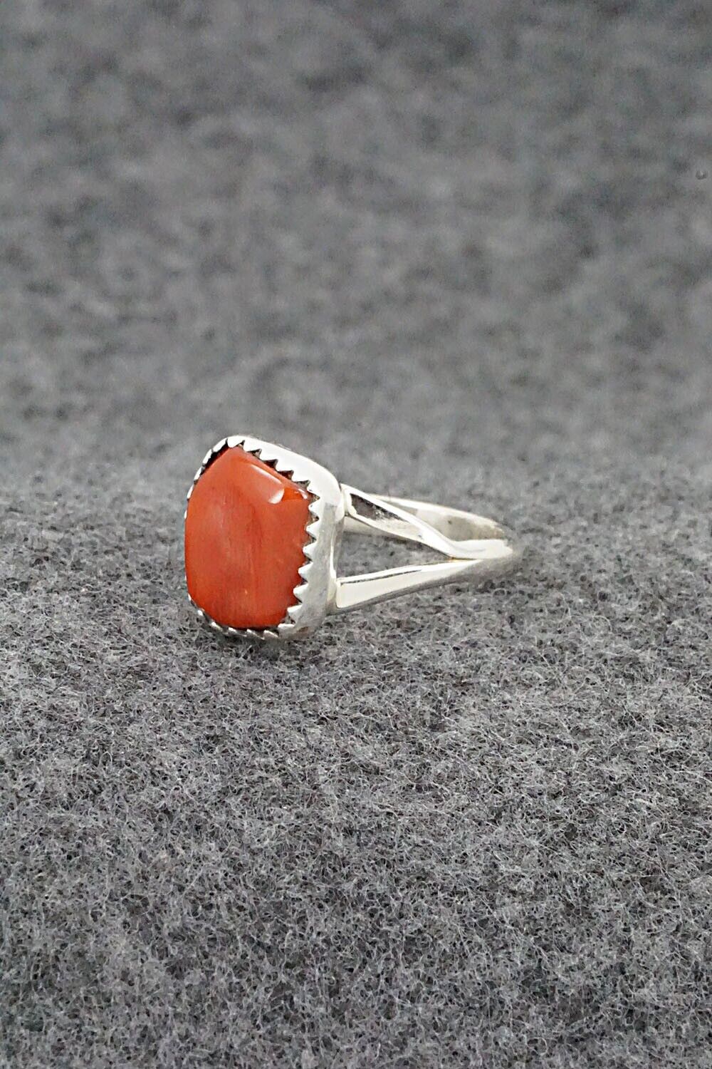 Coral & Sterling Silver Ring - Letricia Largo - Size 6