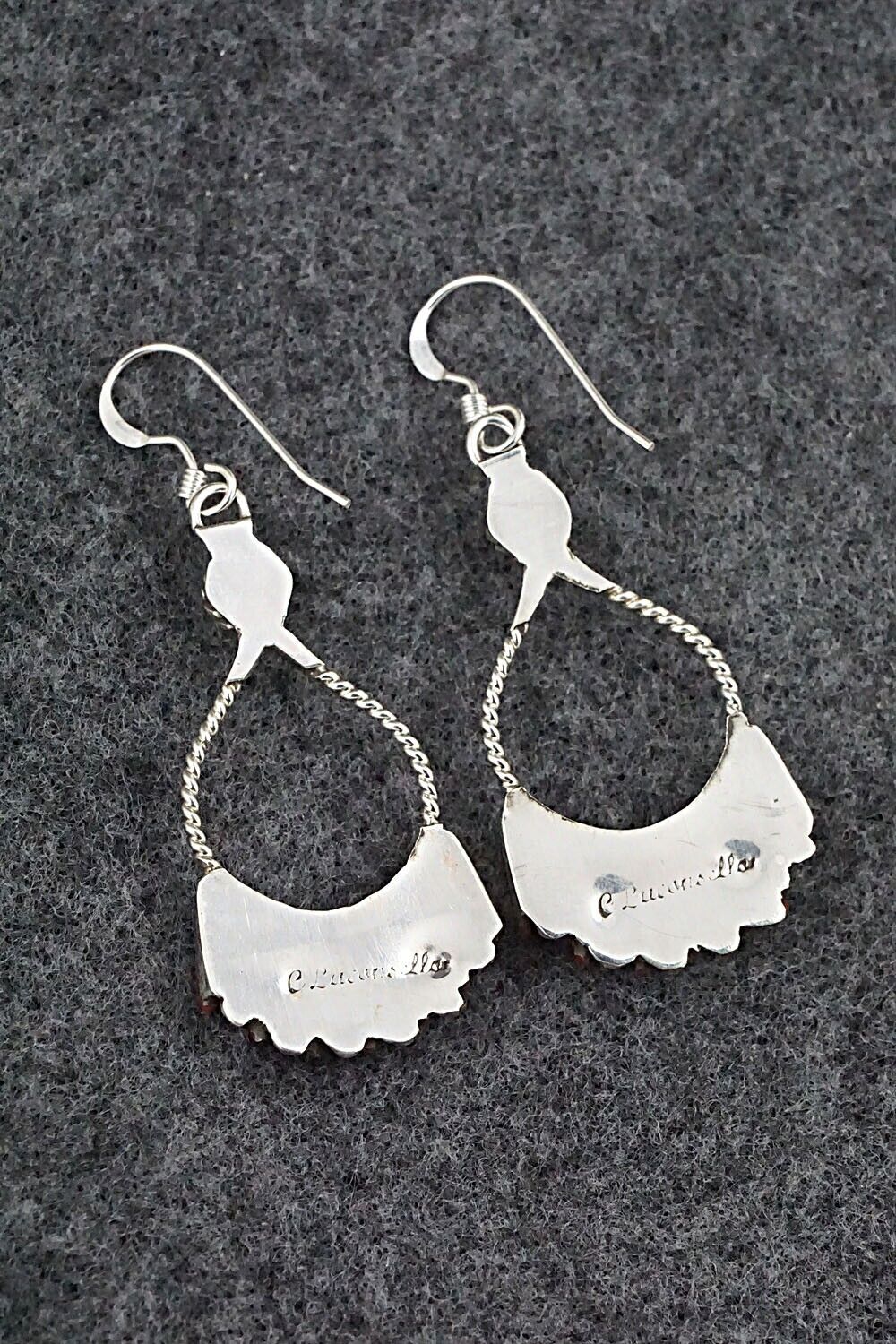 Turquoise, Coral & Sterling Silver Earrings - Carla Laconsello