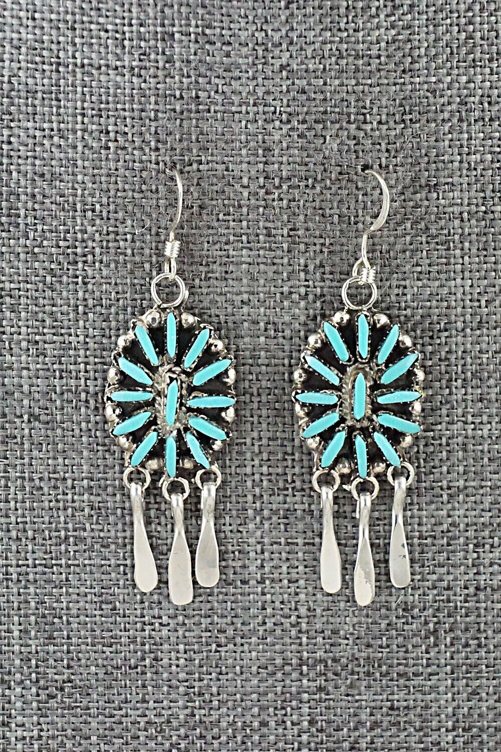 Turquoise & Sterling Silver Earrings - George Peina