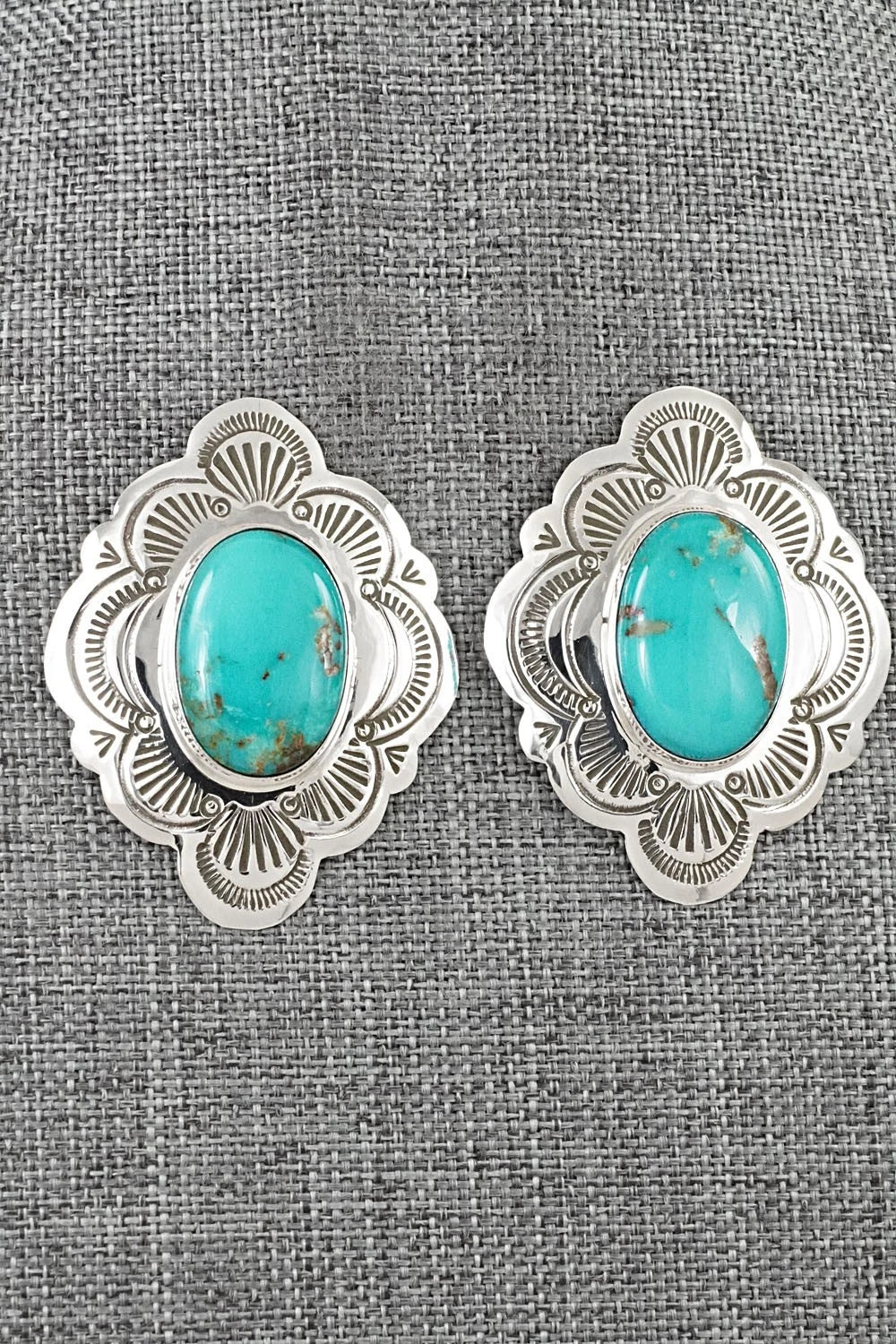 Turquoise & Sterling Silver Earrings - Arnold Blackgoat