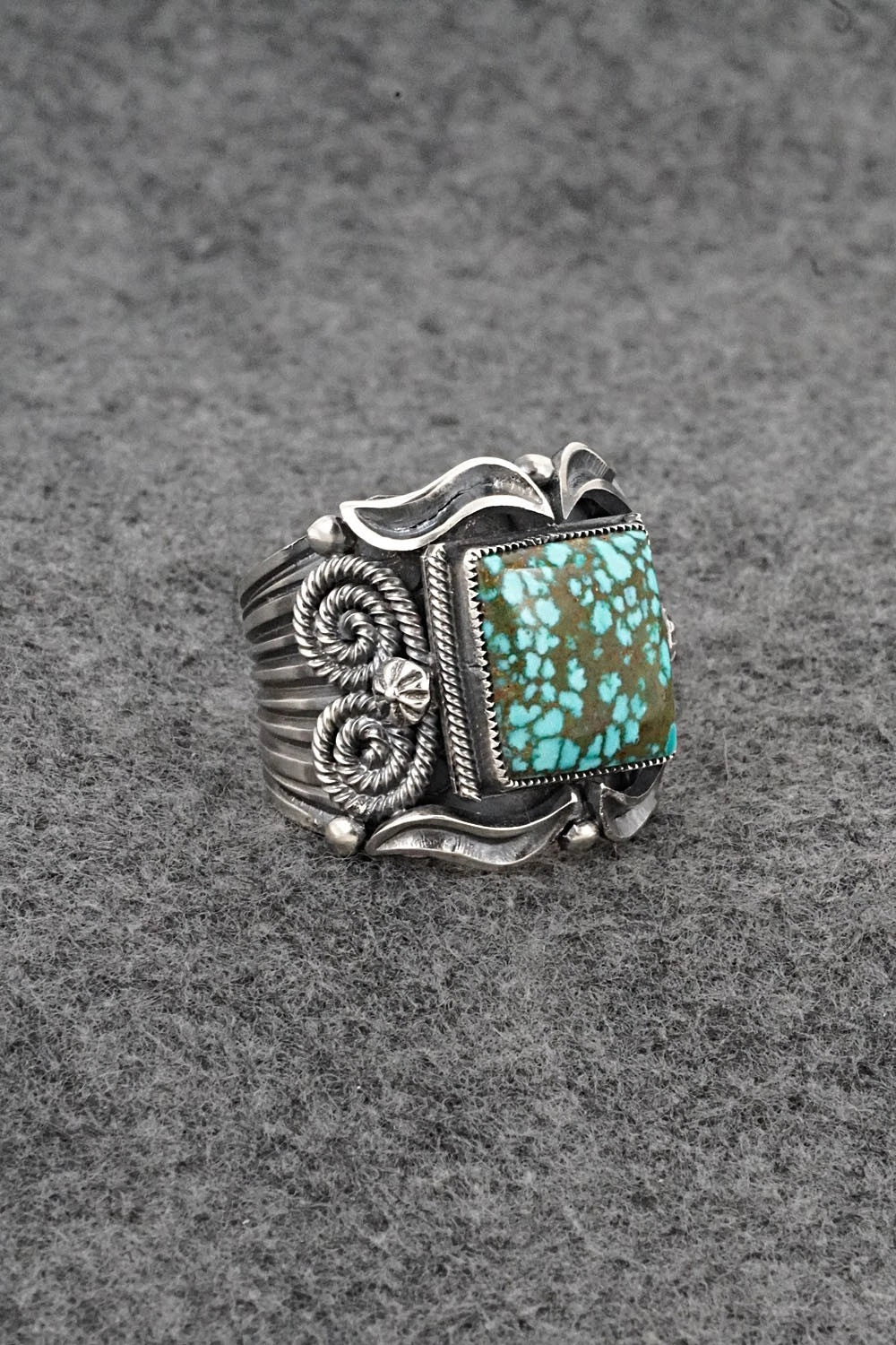 Turquoise & Sterling Silver Ring - Delbert Gordon - Size 11.5