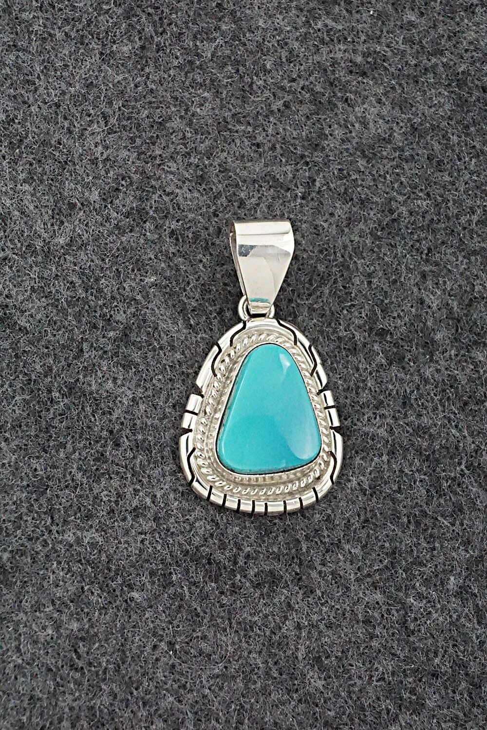 Turquoise & Sterling Silver Pendant - Peggy Skeets