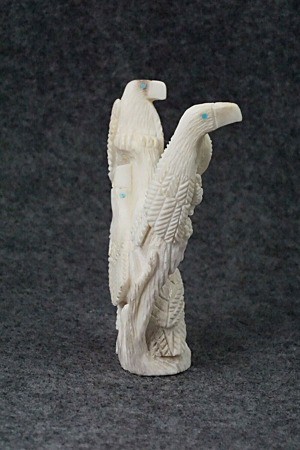 Eagles with Fish Zuni Fetish Carving - Destry Siutza