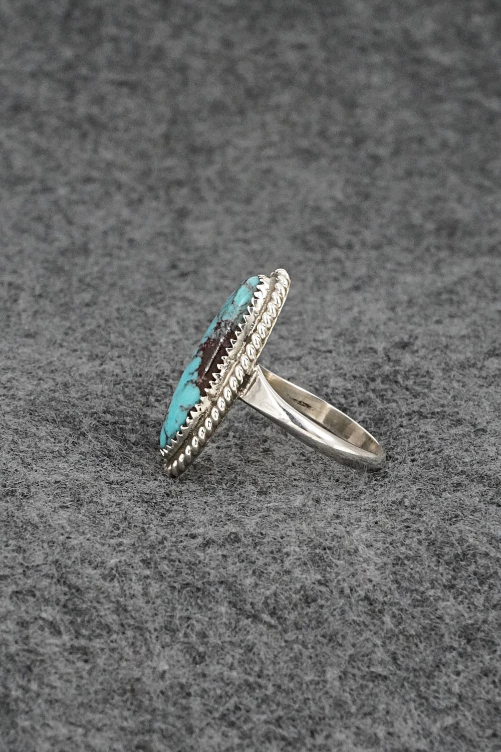 Turquoise & Sterling Silver Ring - Darius Arviso - Size 8