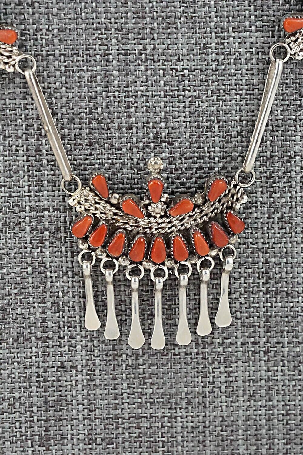 Coral & Sterling Silver Necklace Set - Florine Beyuka