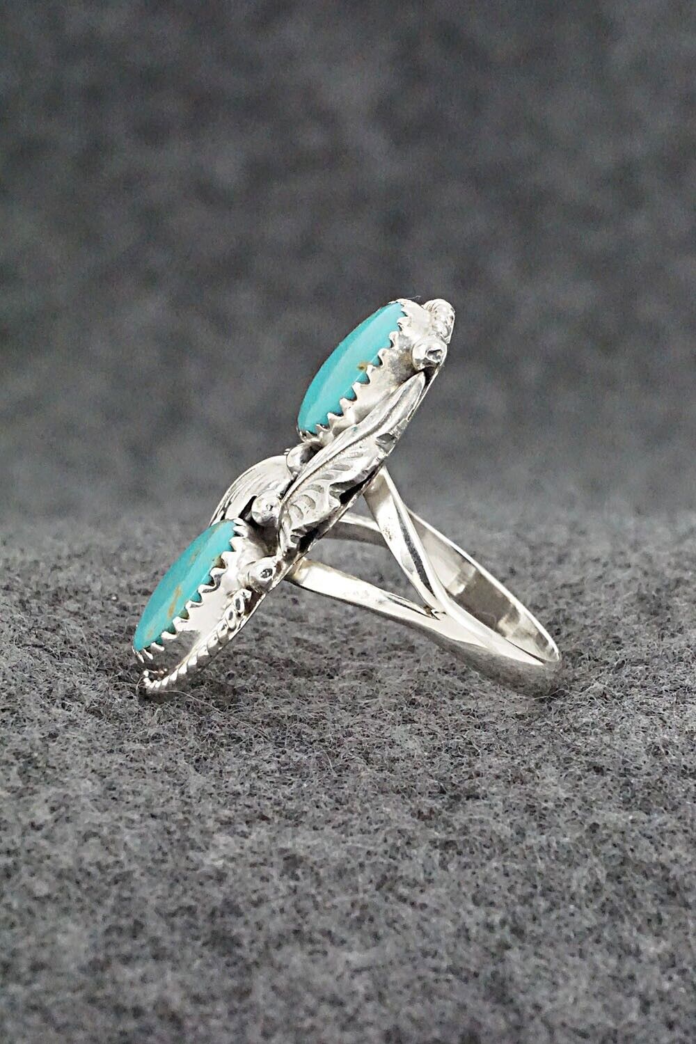 Turquoise & Sterling Silver Ring - Jerryson Henio - Size 7.5