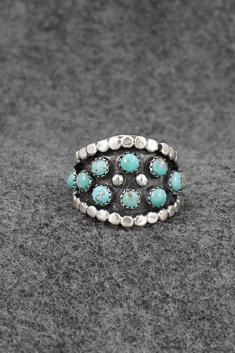 Turquoise & Sterling Silver Ring - Harry B. Yazzie - Size 7
