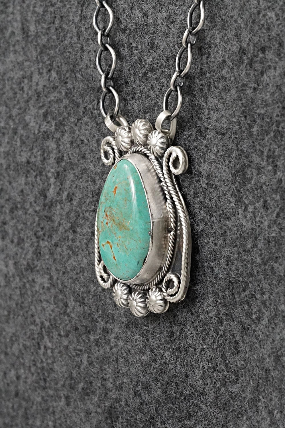 Turquoise & Sterling Silver Necklace - Cordell Platero