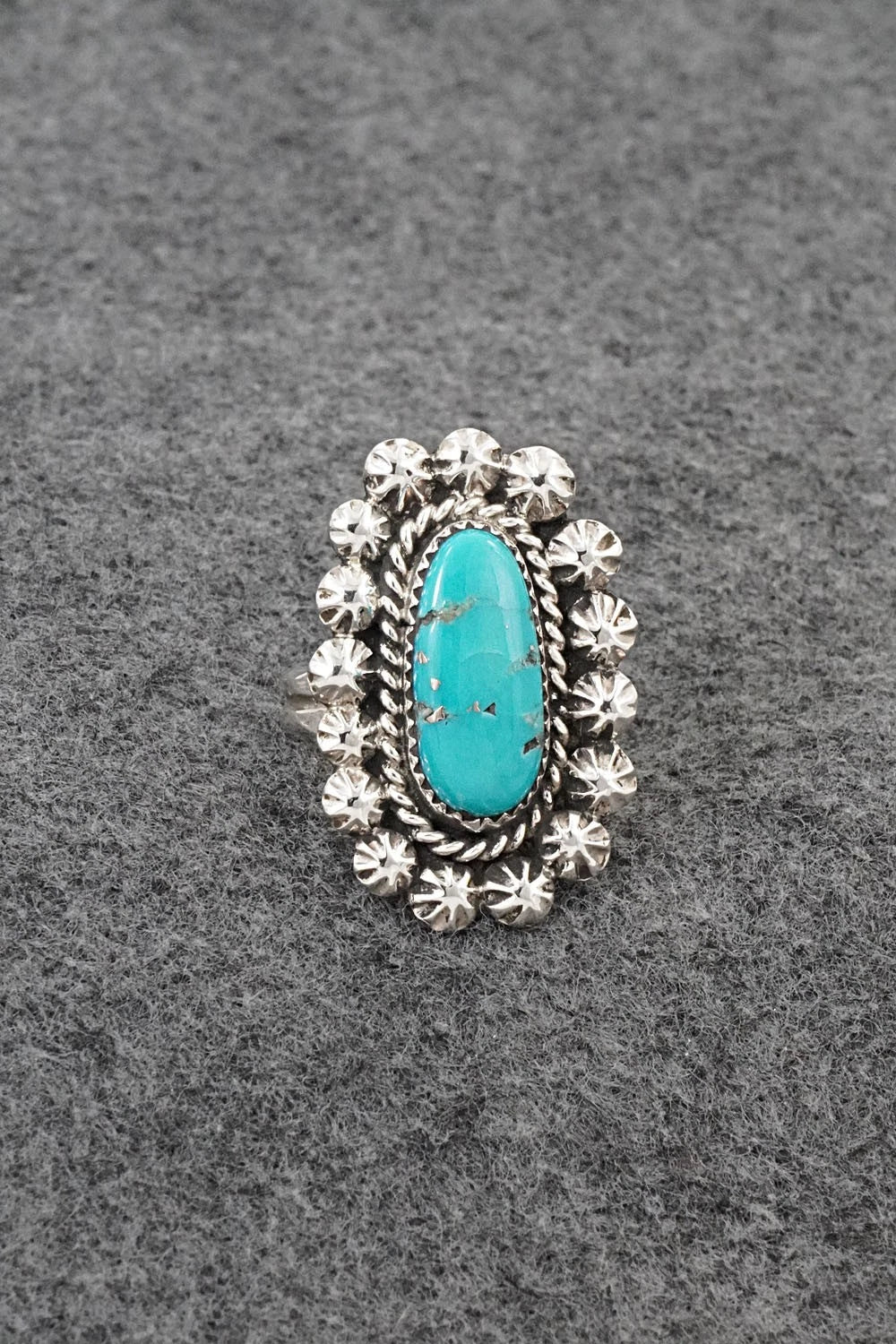 Turquoise & Sterling Silver Ring - Darius Arviso - Size 9