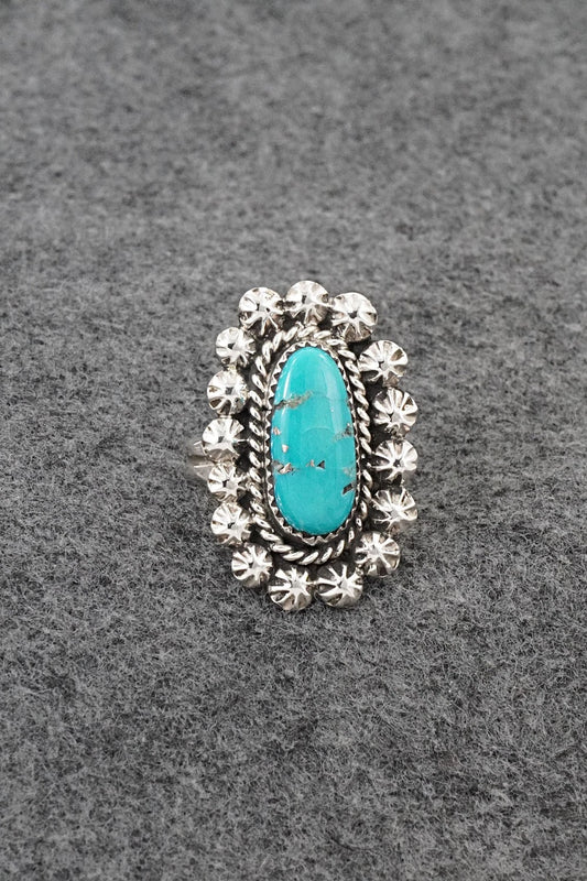 Turquoise & Sterling Silver Ring - Darius Arviso - Size 9