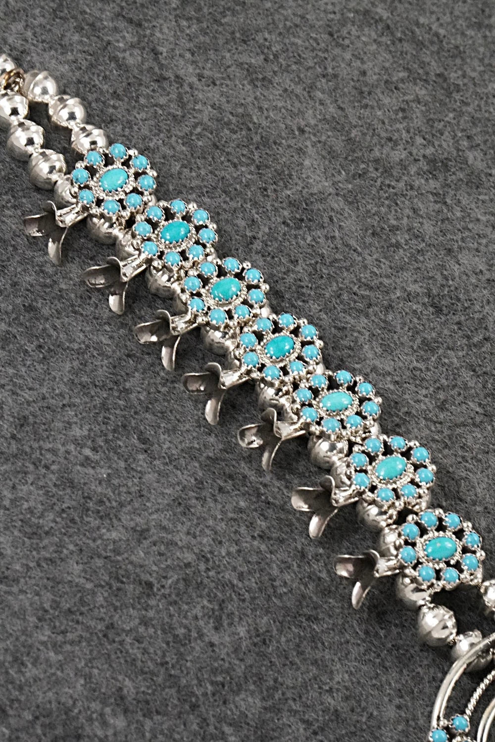 Turquoise & Sterling Silver Squash Blossom Set - Nathaniel Kurley