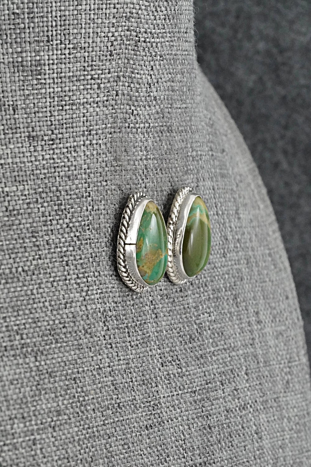 Turquoise & Sterling Silver Earrings - Eugene Gruber