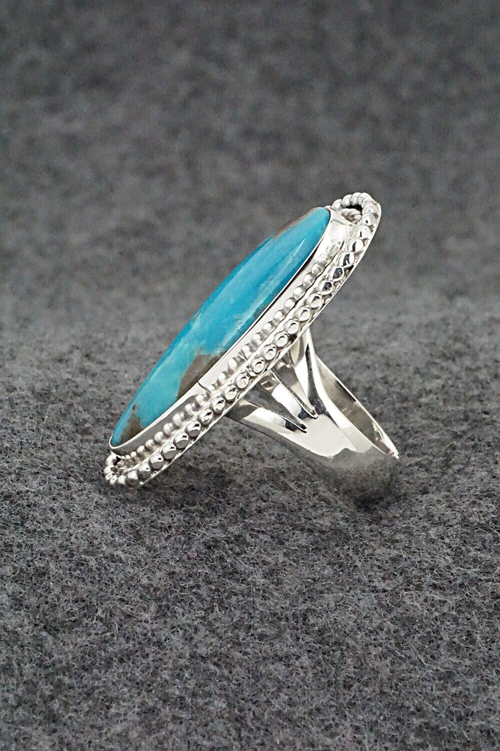 Turquoise & Sterling Silver Ring - Andrew Vandever - Size 8