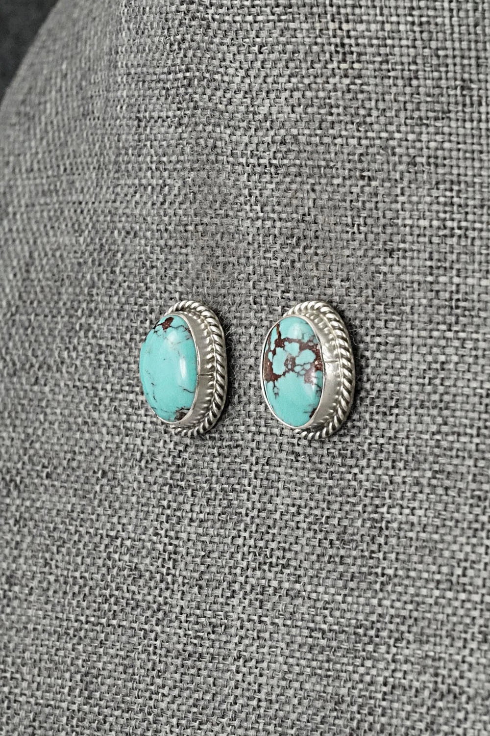 Turquoise & Sterling Silver Earrings - Eugene Gruber