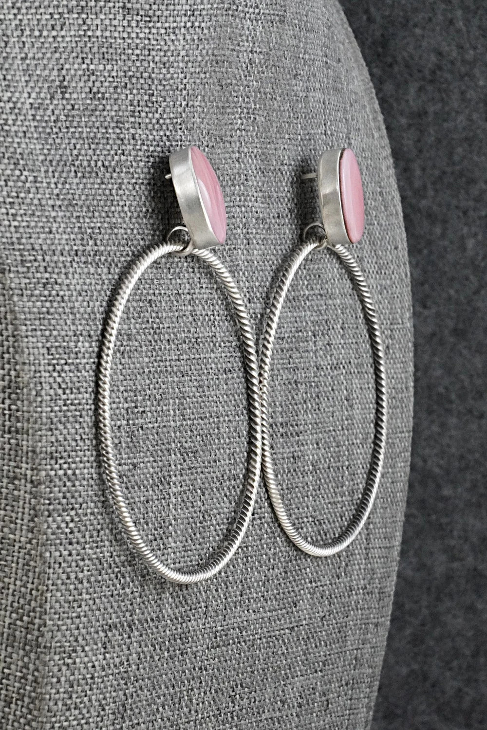 Pink Conch & Sterling Silver Earrings - Verley Betone