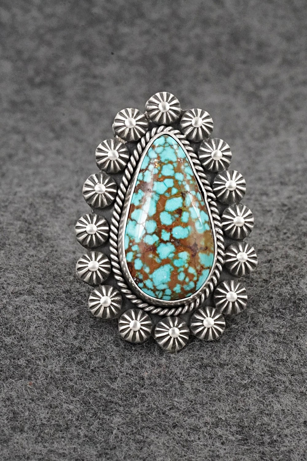 Turquoise & Sterling Silver Ring - Michael Calladitto - Size 9.5