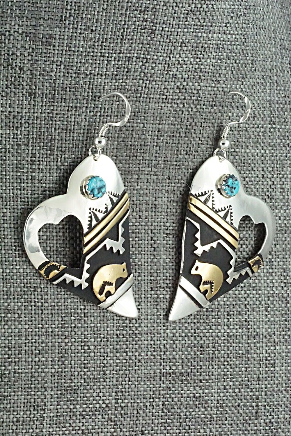 Turquoise & Sterling Silver Earrings - Rosita Singer