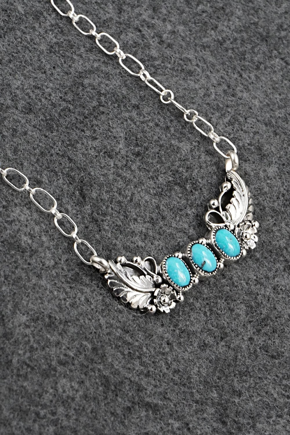 Turquoise & Sterling Silver Necklace - Gwendolyn Burnside
