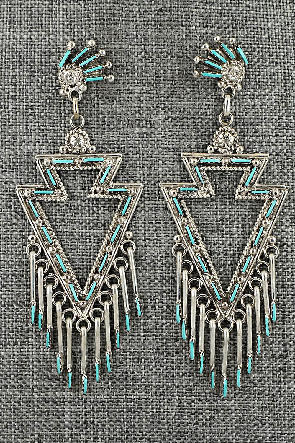 Turquoise & Sterling Silver Earrings - Kevin Leekity