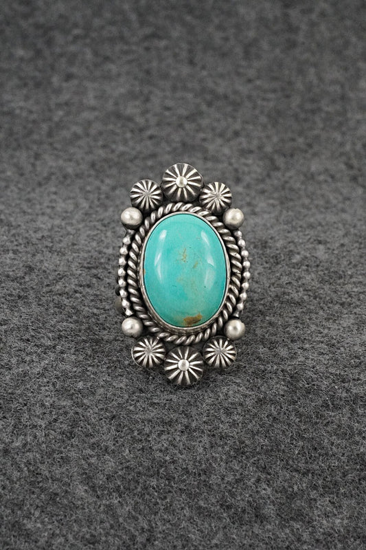 Turquoise & Sterling Silver Ring - Michael Calladitto - Size 8