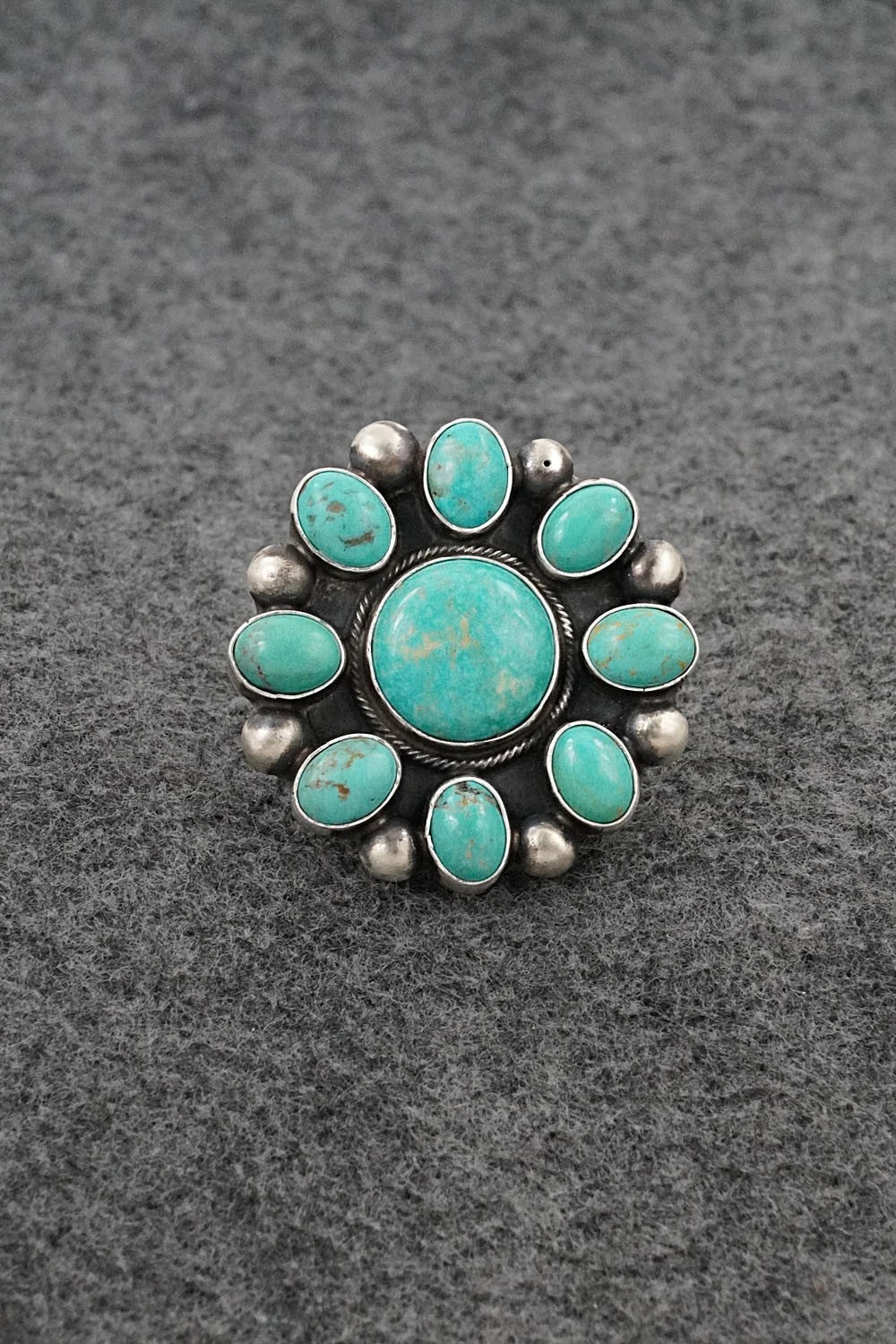 Turquoise & Sterling Silver Ring - Kathleen Livingston - Size Adjustable