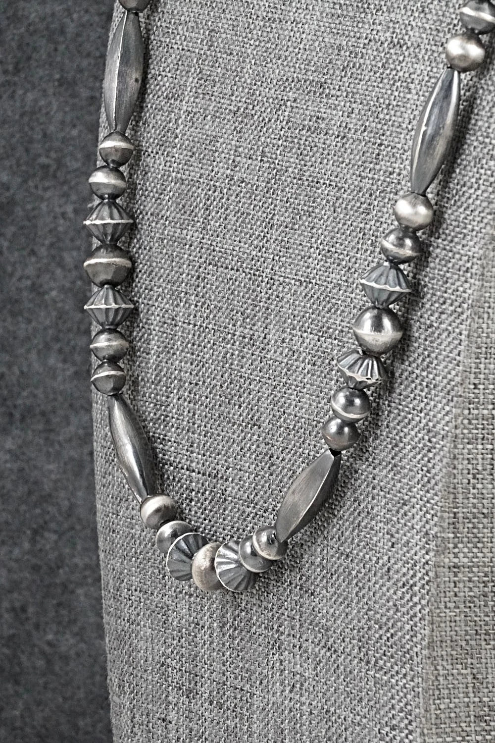 Sterling Silver Navajo Pearl Necklace 23" - Vintage