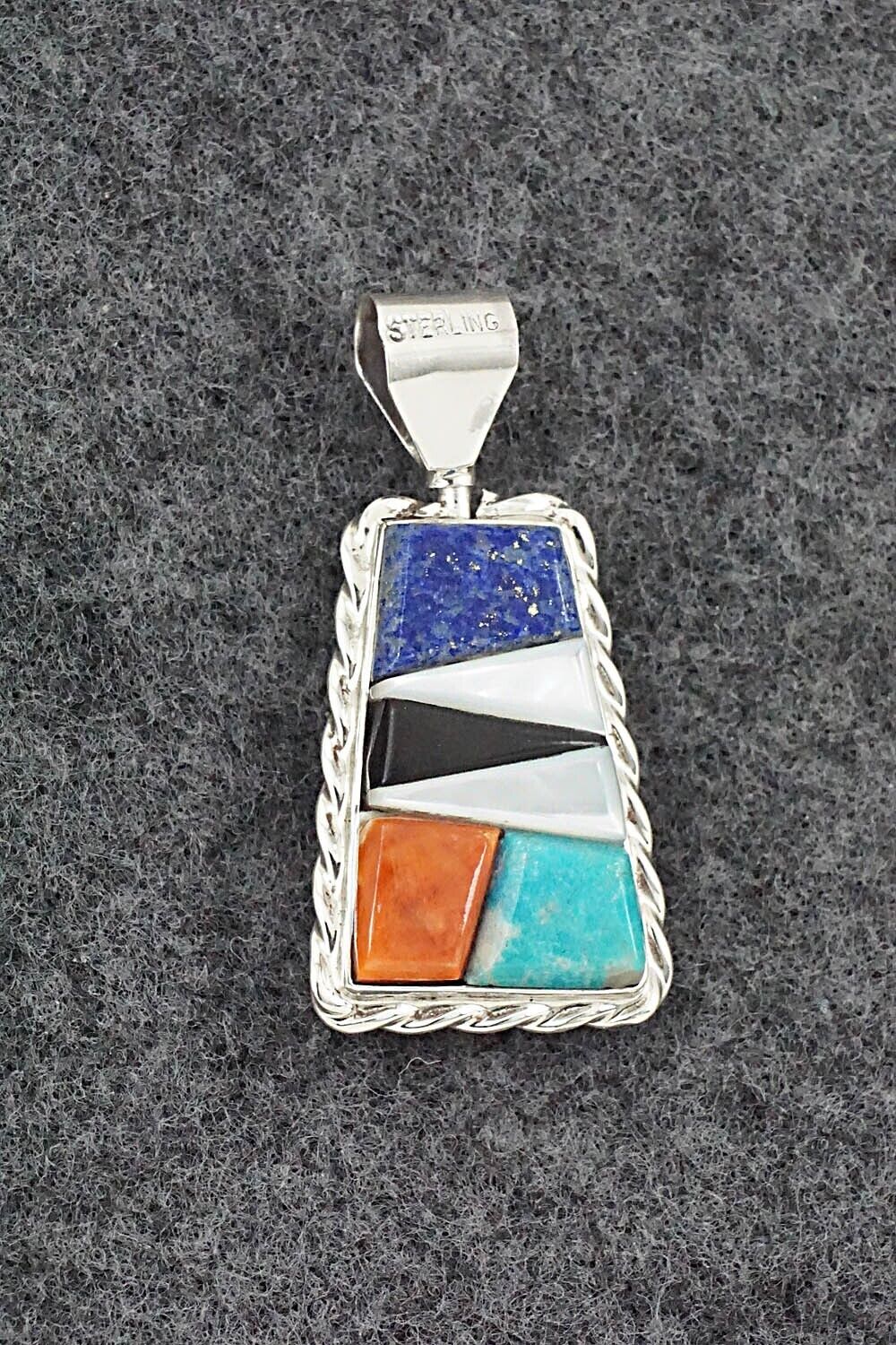 Multi-Stone & Sterling Silver Double-Sided Pendant - Bevis Tsadasi