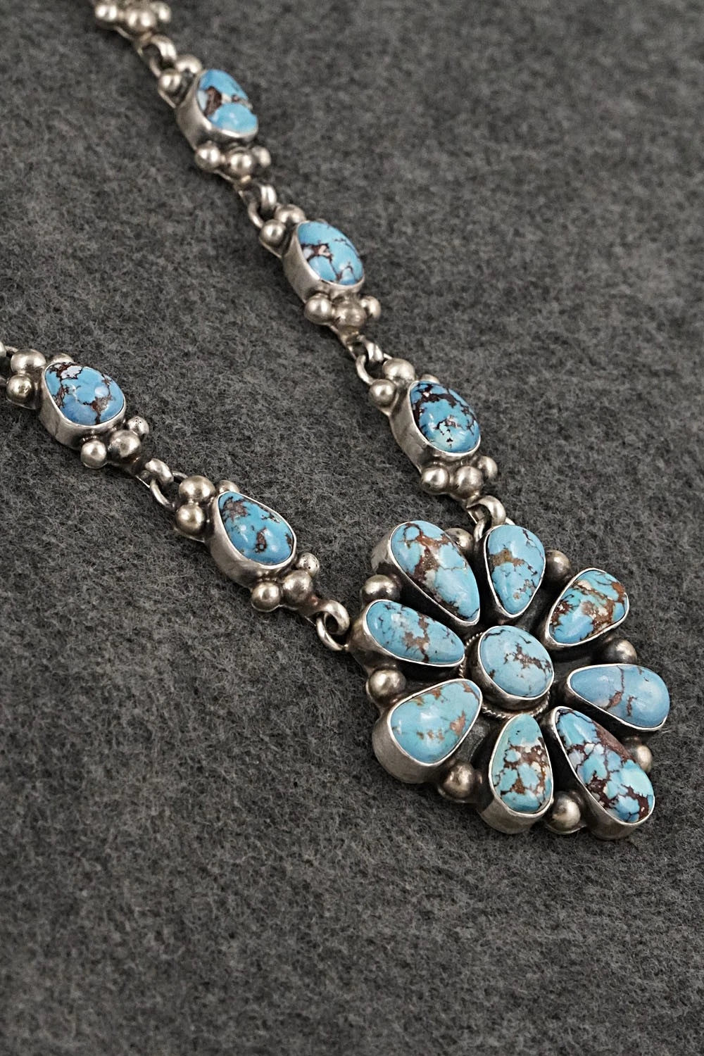Turquoise & Sterling Silver Necklace and Earrings Set - Kathleen Livingston