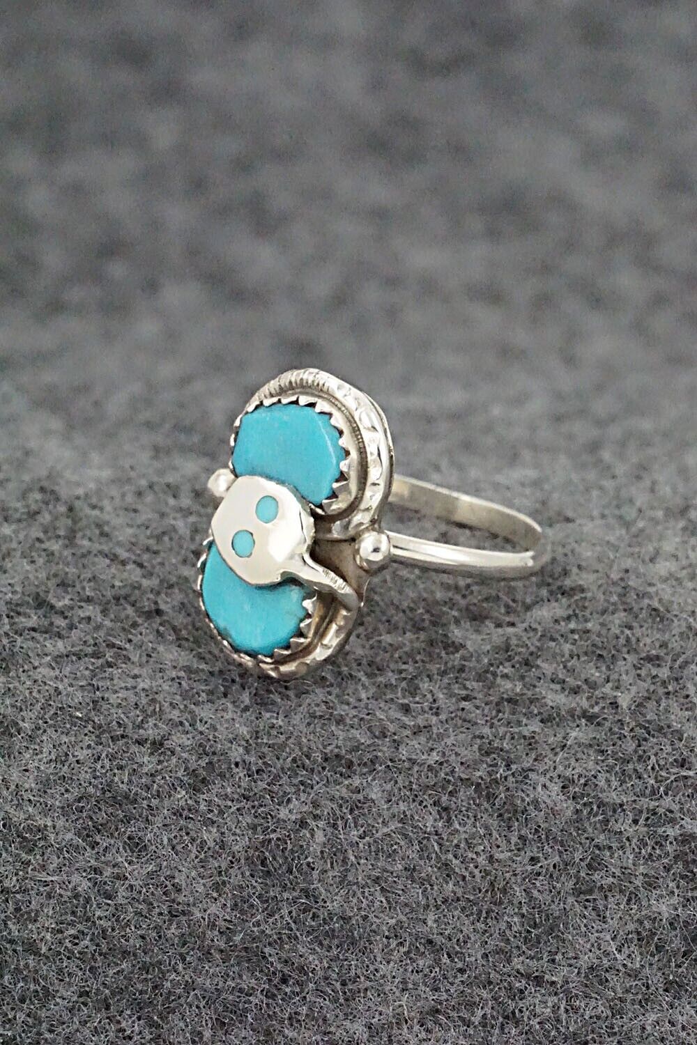 Turquoise & Sterling Silver Ring - Joy Calavaza - Size 6.5