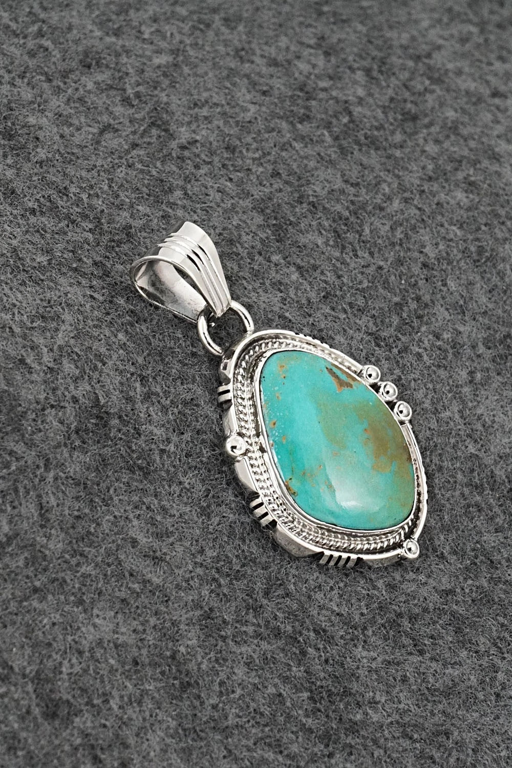 Turquoise & Sterling Silver Pendant - Marita Benally