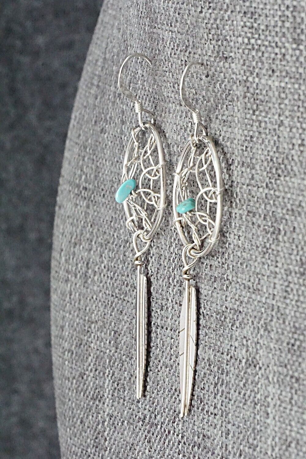 Turquoise & Sterling Silver Earrings - Lorenzo Arviso Jr.