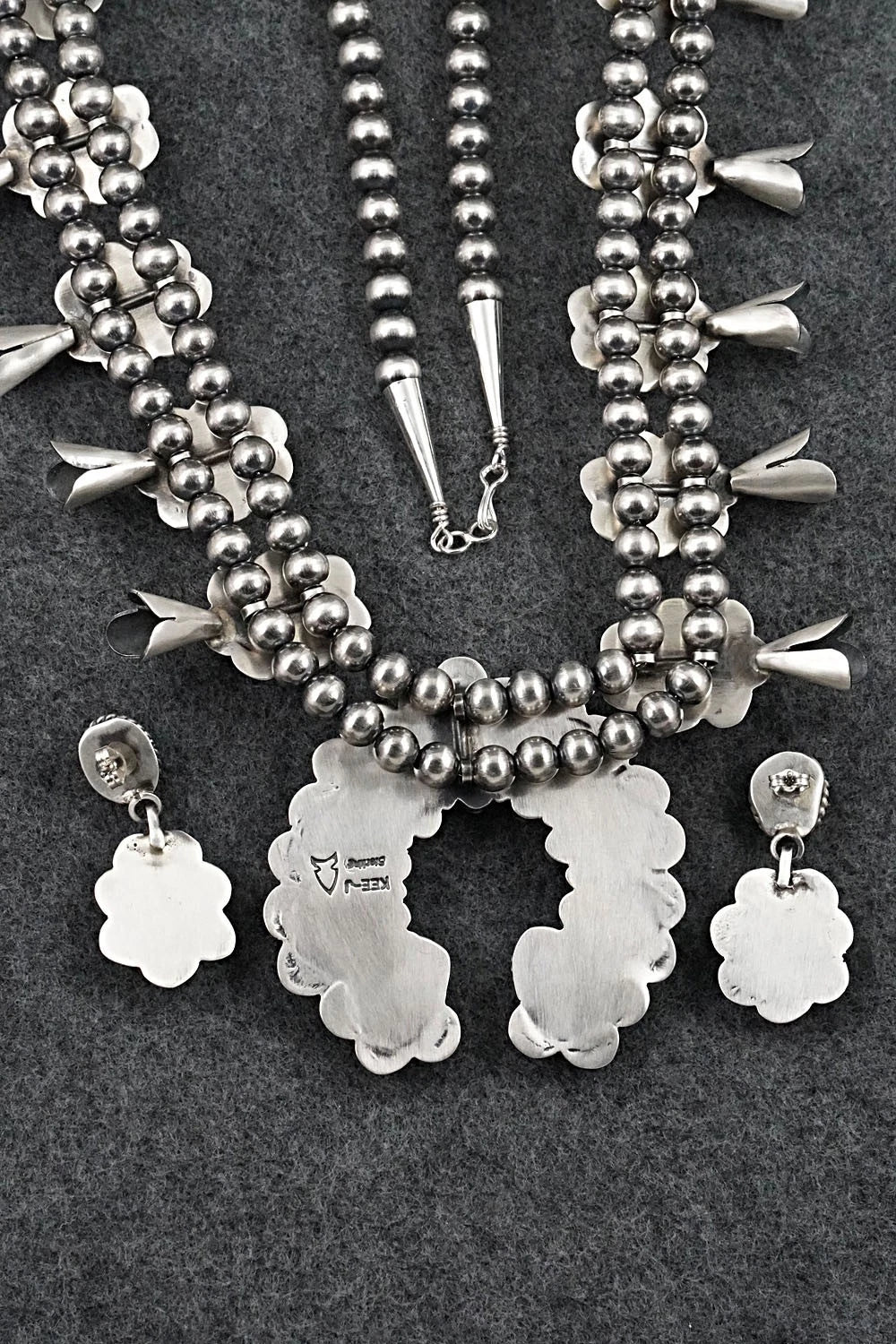 Turquoise & Sterling Silver Squash Blossom Set - Vernon Johnson