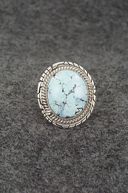 Turquoise & Sterling Silver Ring - Peggy Skeets - Size 8