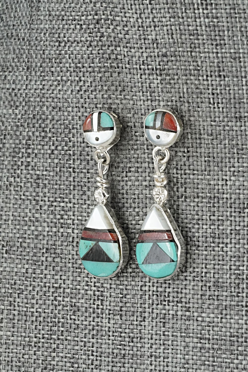 Multi Stone Inlay & Sterling Silver Earrings - Ola Eriacho