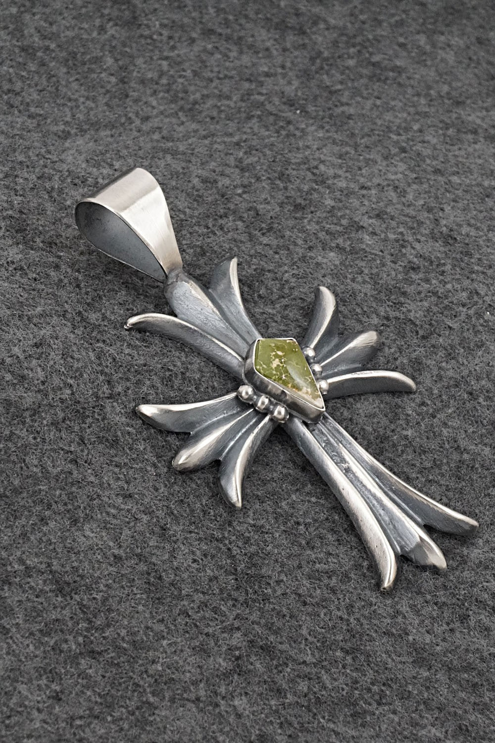 Turquoise & Sterling Silver Pendant - Harrison Bitsue