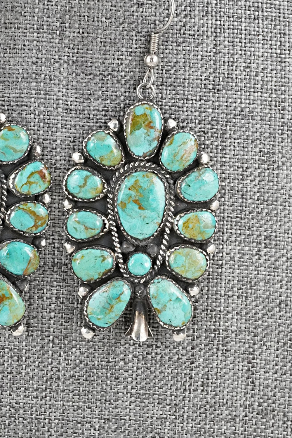 Turquoise & Sterling Silver Earrings - Vintage