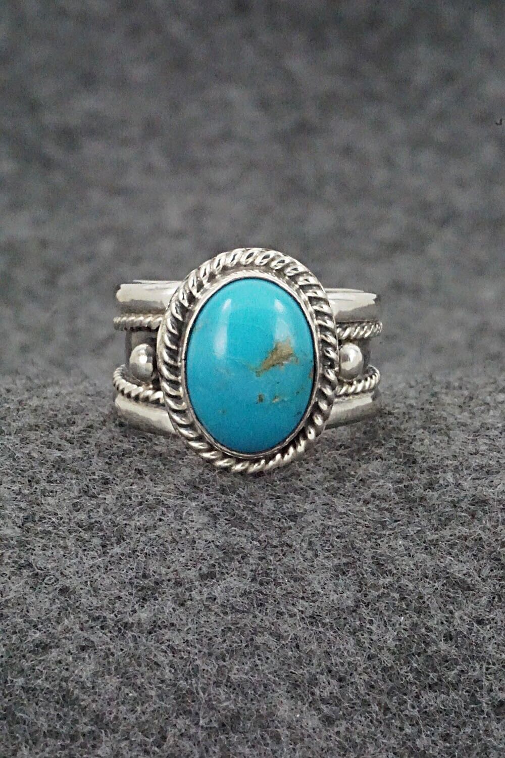 Turquoise & Sterling Silver Ring - Thomas Yazzie - Size 7.75