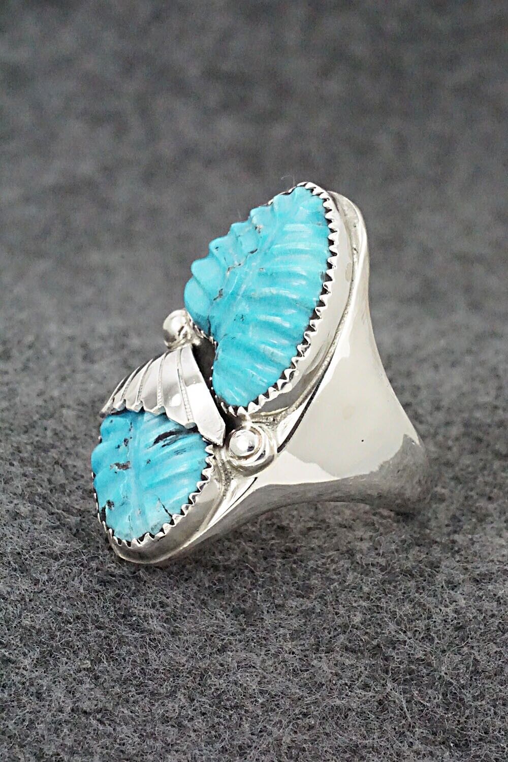 Turquoise & Sterling Silver Ring - Lyolita Tsattie - Size 11.5