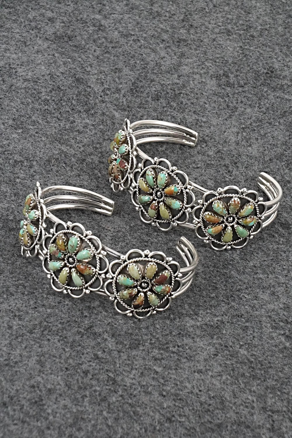 Turquoise & Sterling Silver Squash Blossom Set - Gerald Mitchell