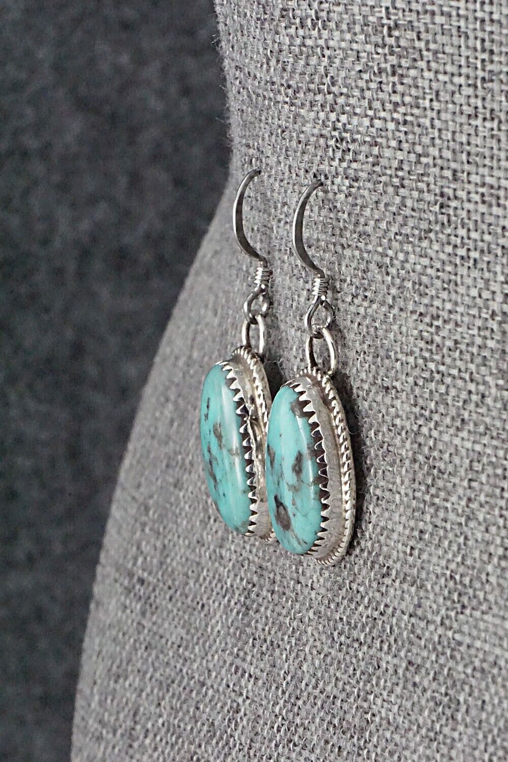 Turquoise & Sterling Silver Earrings - Ernest Hawthorne