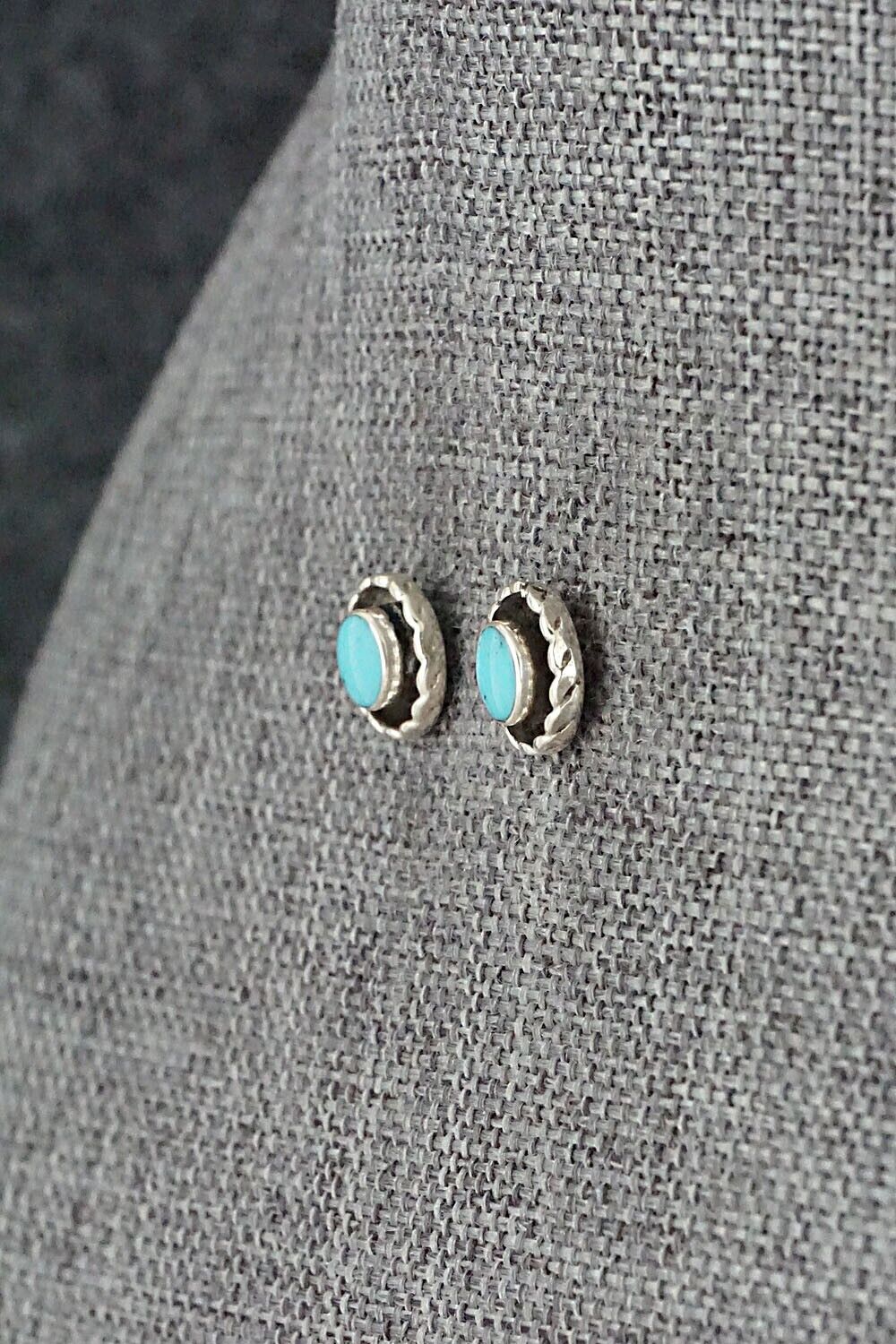 Turquoise & Sterling Silver Earrings - Carina Leekity