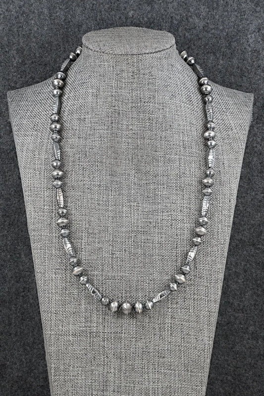 Sterling Silver Navajo Pearl Necklace 20" - Vintage