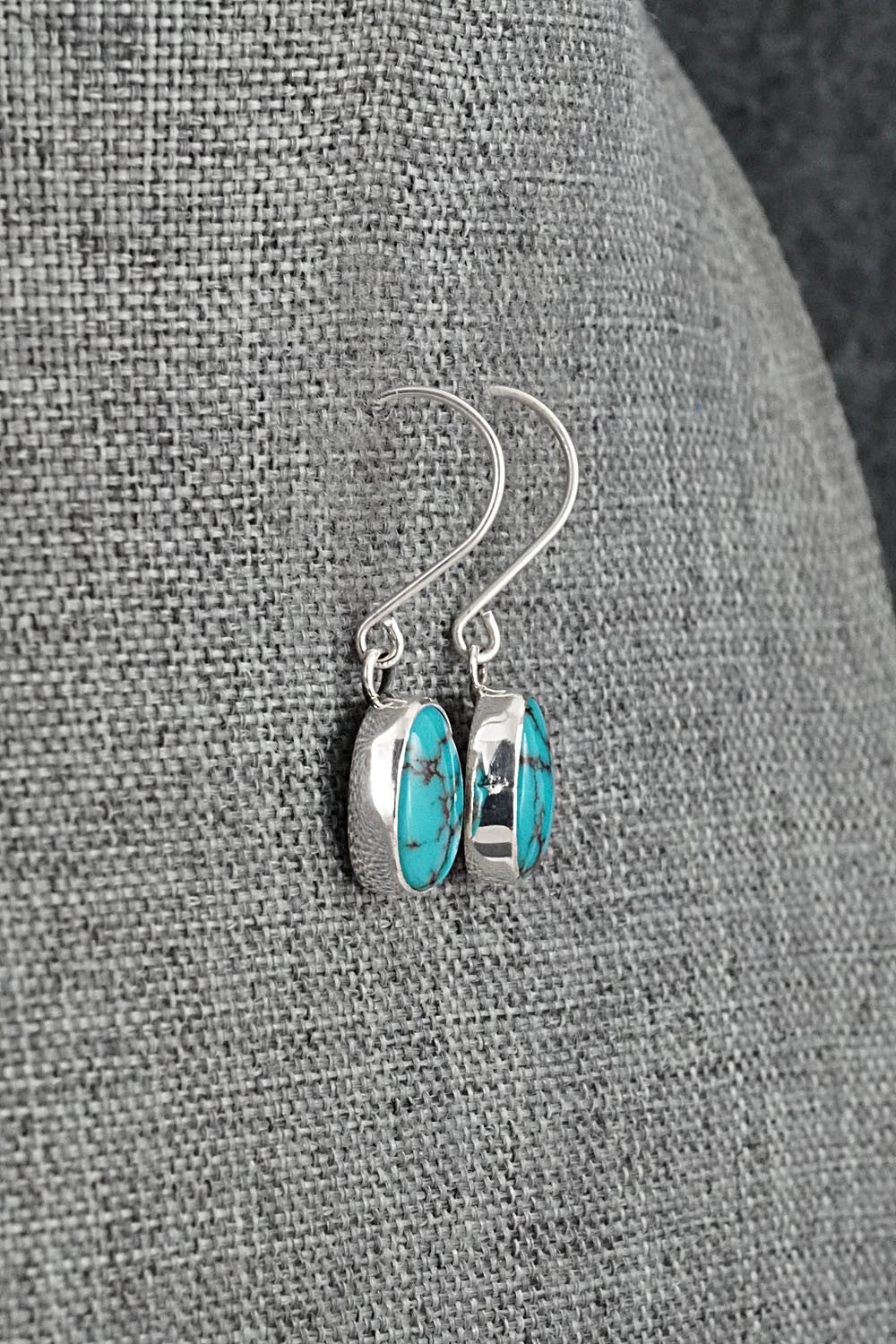 Turquoise & Sterling Silver Earrings - Eugene Gruber