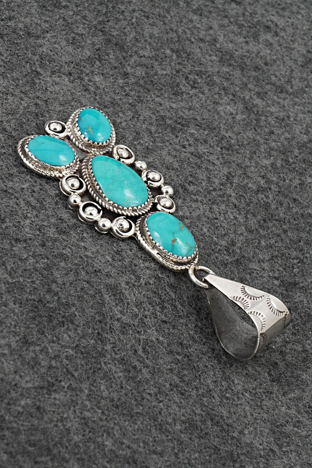 Turquoise & Sterling Silver Pendant - Ernest Hawthorne