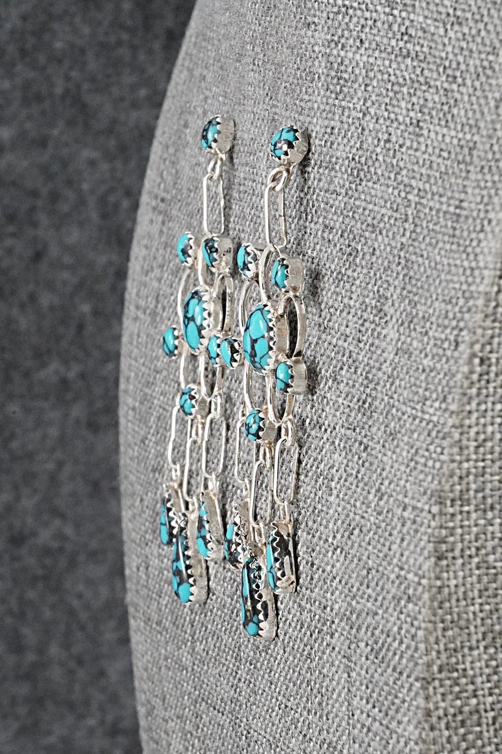 Turquoise & Sterling Silver Earrings - Vivianita Booqua