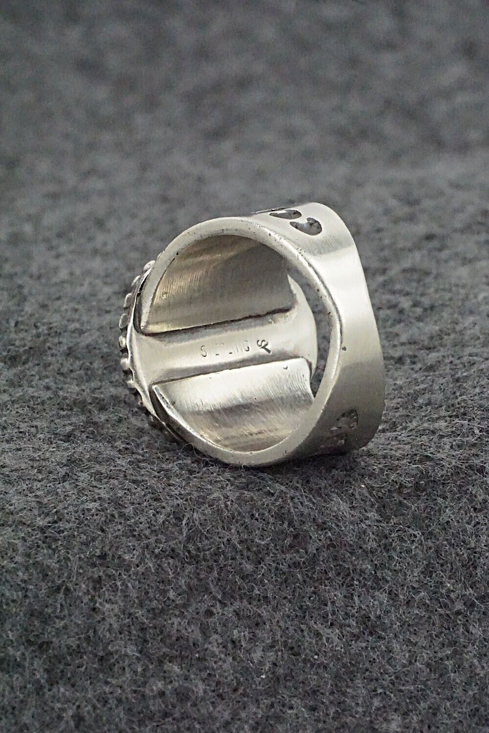 Turquoise & Sterling Silver Ring - Samuel Yellowhair - Size 8.5