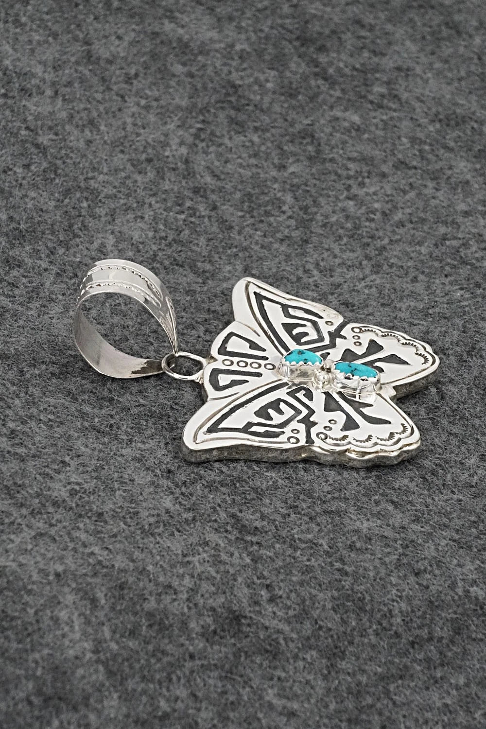 Turquoise & Sterling Silver Pendant - Alonzo Mariano