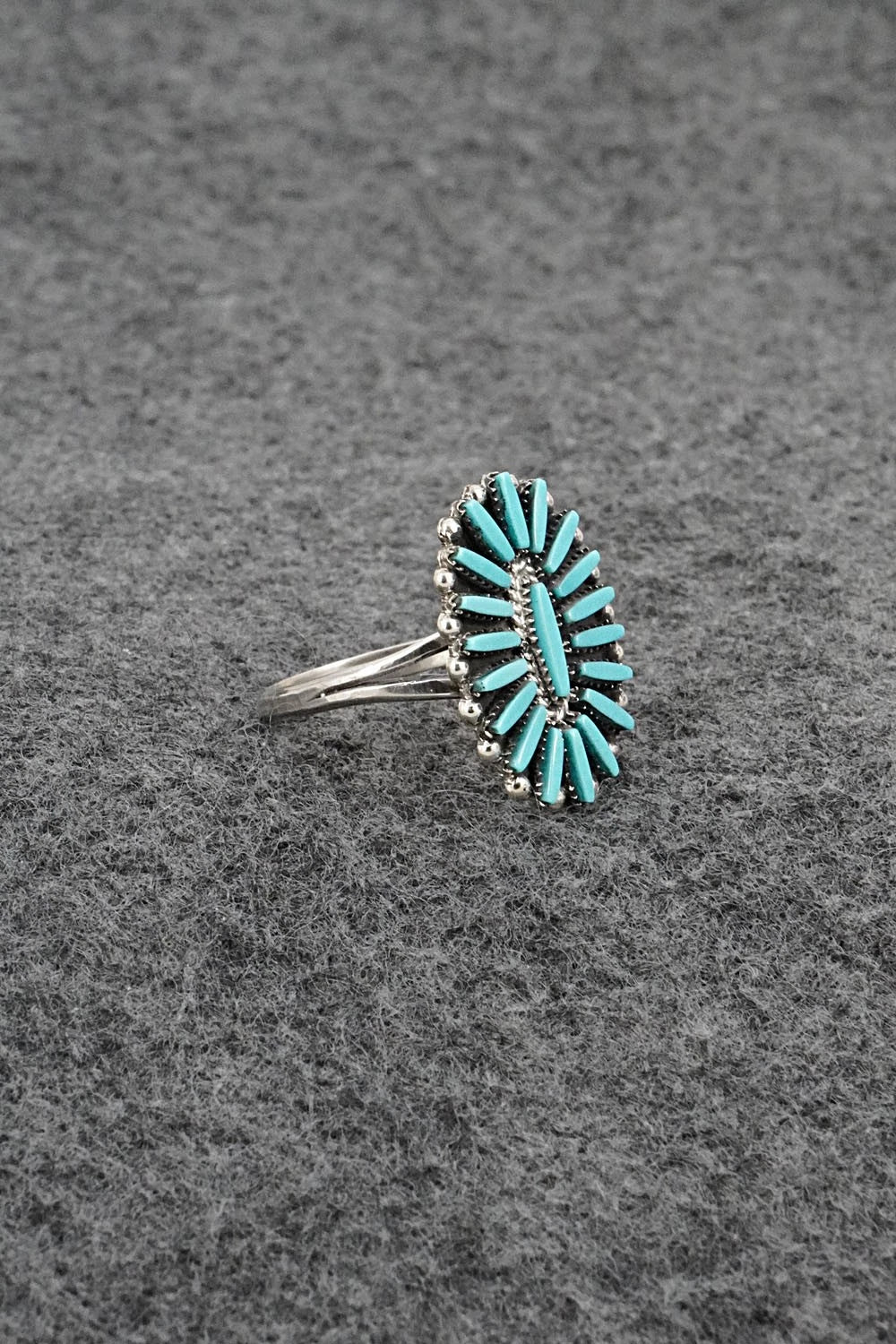 Turquoise & Sterling Silver Ring - Fritzon Owaleon - Size 9