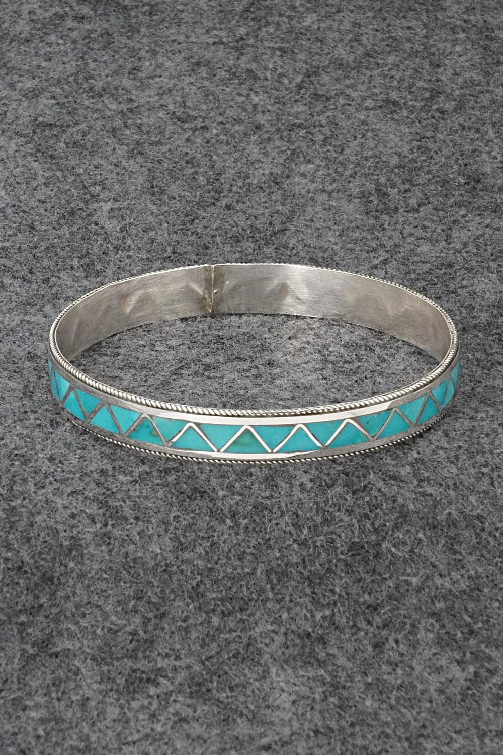 Turquoise & Sterling Silver Bangle Bracelet - Claudine Haloo